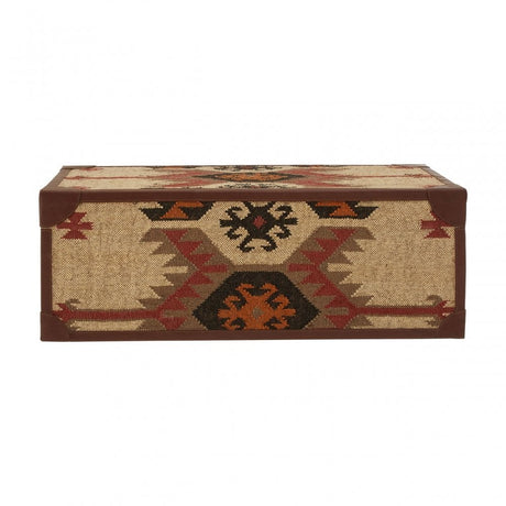 Coffee Table Trunk, Cotton, Galvanised Iron, Jute, Multi-Coloured