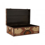 Coffee Table Trunk, Cotton, Galvanised Iron, Jute, Multi-Coloured