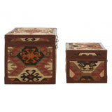 Multi Print Storage Trunks, Cotton, Galvanised Iron, Jute, Multi-Coloured