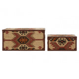 Multi Print Storage Trunks, Cotton, Galvanised Iron, Jute, Multi-Coloured