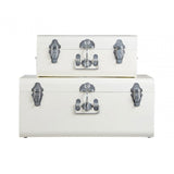 Storage Trunks, Galvanised Iron, Cream