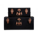 Storage Trunks, Galvanised Iron, Black