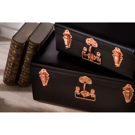 Storage Trunks, Galvanised Iron, Black