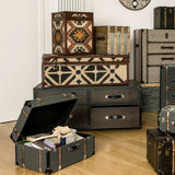 New Croc Storage Trunk, Leather Effect, Brown