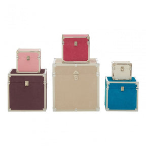 Set of 6 Trunks, Multi-Coloured