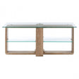 Barton Media Unit, Wood, Tempered Glass, Natural