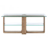 Barton Media Unit, Wood, Tempered Glass, Natural