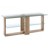 Barton Media Unit, Wood, Tempered Glass, Natural