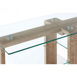 Barton Media Unit, Wood, Tempered Glass, Natural