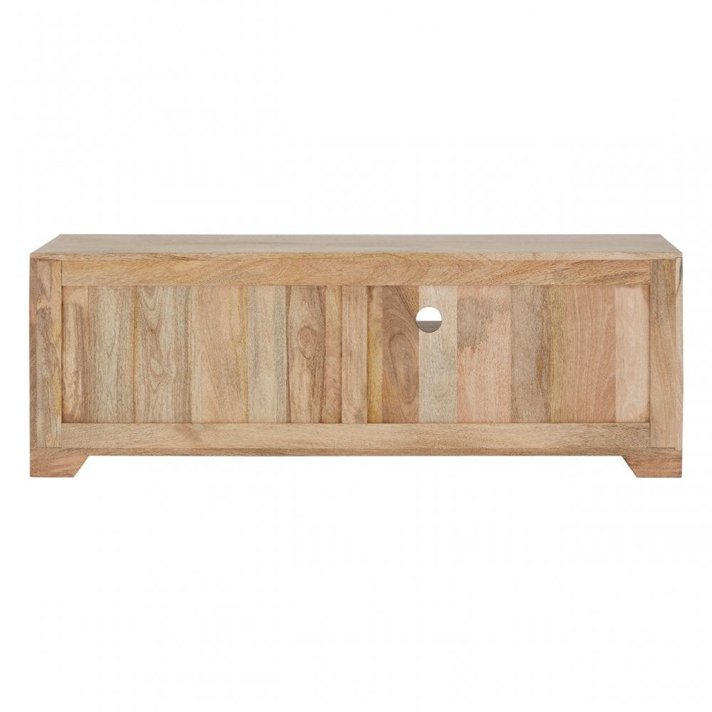 Marwar Mango Wood Media Unit, Leather, Mango Wood, Multi-Coloured