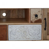 Marwar Mango Wood Media Unit, Leather, Mango Wood, Multi-Coloured