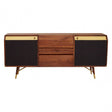Kenso Sideboard, Brass, Walnut Wood, Natural