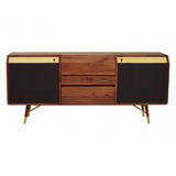 Kenso Sideboard, Brass, Walnut Wood, Natural