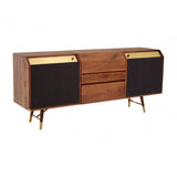 Kenso Sideboard, Brass, Walnut Wood, Natural