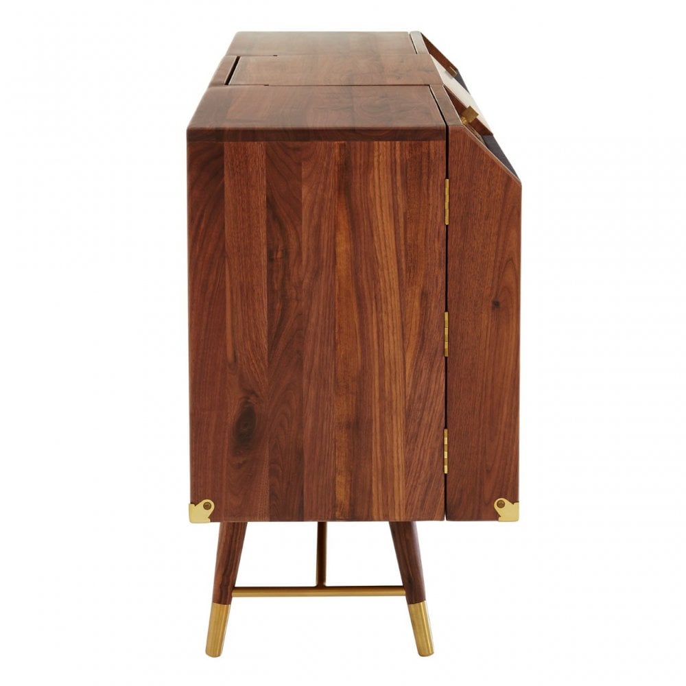 Kenso Sideboard, Brass, Walnut Wood, Natural