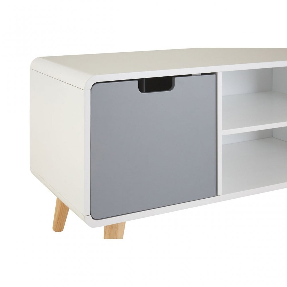 Danny Tv Unit, Wood, Pine Wood, White