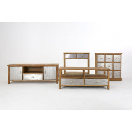 Shoreditch Media Unit, Aluminium, Fir Wood, Brown