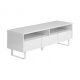 Media Cabinet, High Gloss, Iron with Vinyl, White