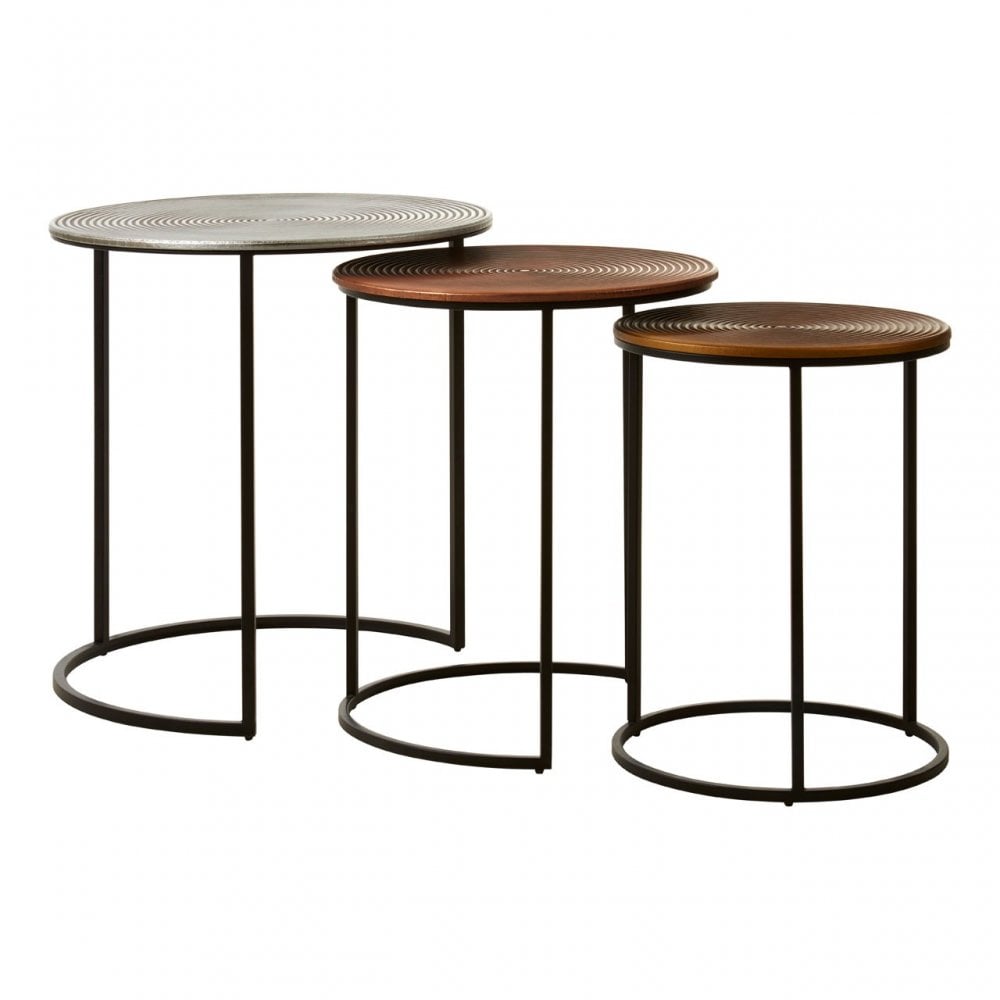 Olympiad Set of 3 Side Tables, Black