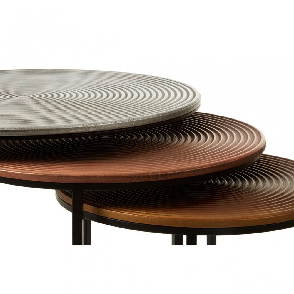 Olympiad Set of 3 Side Tables, Black