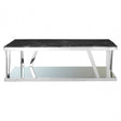 Pantino Marble Top Coffee Table, Marble, Stainless Steel, Black