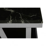 Pantino Marble Top Coffee Table, Marble, Stainless Steel, Black