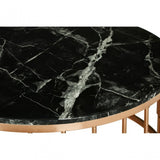 Camperian Round Marble Top Coffee Table, Marble, Stainless Steel, Black