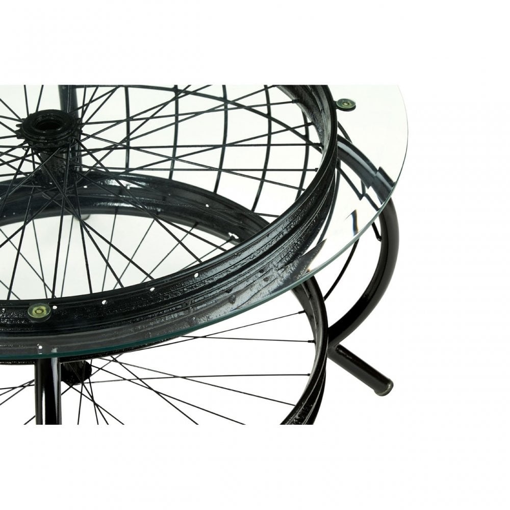 Oscar Black Finish Coffee Table, Glass, Iron, Black