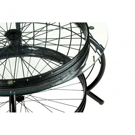 Oscar Black Finish Coffee Table, Glass, Iron, Black