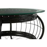 Oscar Black Finish Coffee Table, Glass, Iron, Black