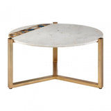 Vizzini Coffee Table, Agate, Iron, Marble, Brass