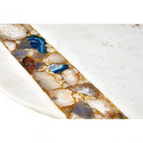 Vizzini Coffee Table, Agate, Iron, Marble, Brass