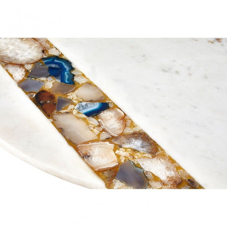 Vizzini Coffee Table, Agate, Iron, Marble, Brass