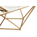 Vizzini Square Coffee Table, Agate, Iron, Marble, Brass