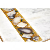 Vizzini Square Coffee Table, Agate, Iron, Marble, Brass