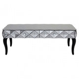Soho Silver Coffee Table, Wood, Mirrored Glass, Wood, Silver