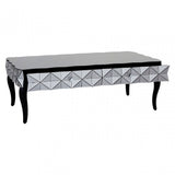 Soho Silver Coffee Table, Wood, Mirrored Glass, Wood, Silver