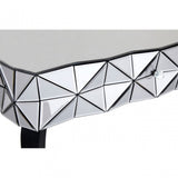 Soho Silver Coffee Table, Wood, Mirrored Glass, Wood, Silver