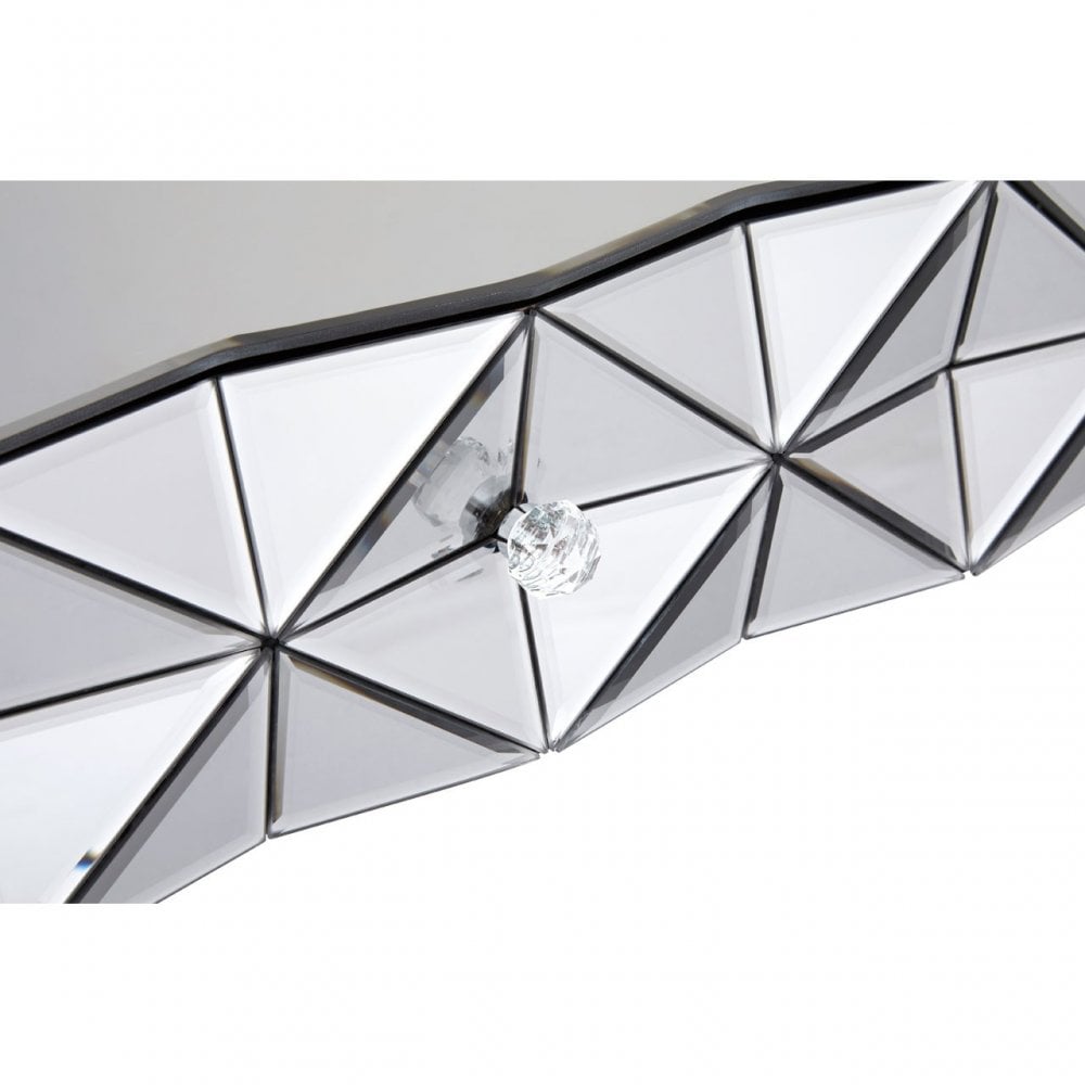 Soho Silver Coffee Table, Wood, Mirrored Glass, Wood, Silver