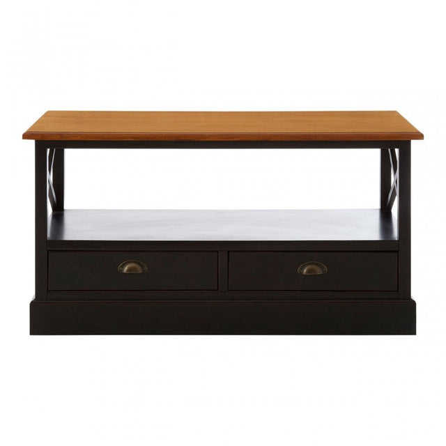 Virginia Coffee Table, Fir Wood Veneer, Paulownia Wood, Black