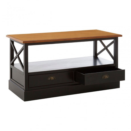 Virginia Coffee Table, Fir Wood Veneer, Paulownia Wood, Black