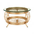 Oscar Champagne Gold Finish Coffee Table, Glass, Iron, Champagne