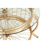 Oscar Champagne Gold Finish Coffee Table, Glass, Iron, Champagne