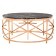 Camperian Black Marble Coffee Table, Marble, Stainless Steel, Black