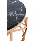 Camperian Black Marble Coffee Table, Marble, Stainless Steel, Black