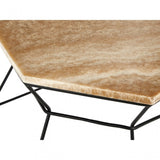 Artefacto Coffee Table with Natural Top, Iron, Onyx Stone, Natural