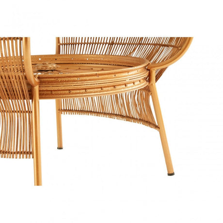 Oscar Gold Finish Table, Bamboo, Glass, Iron, Gold