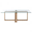 Barton Coffee Table, Wood, Tempered Glass, Natural
