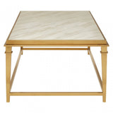 Camperian Rectangular Coffee Table, Marble, Stainless Steel