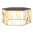 Camperian Hexagonal Coffee Table, Stainless Steel, Glass, Black
